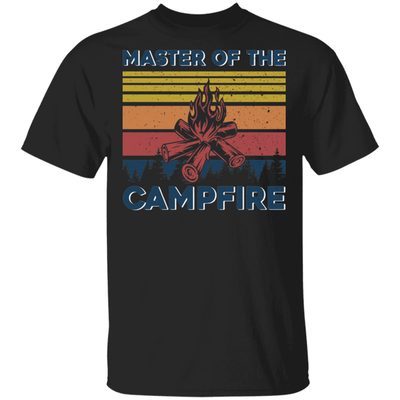 Camping Lover Shirt Vintage Retro Master Of The Campfire Cool Camping Camper Outdoor Lover Gifts T-Shirt - Macnystore