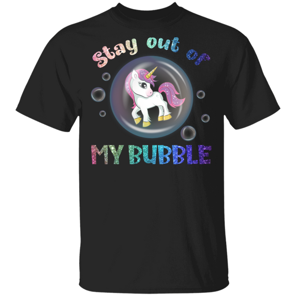 Stay Out Of My Bubble Funny Gifts For Unicorn Lover Kids Boys Women Funny Unicorn Shirts For Girls Gifts T-Shirt - Macnystore