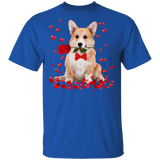 Corgi Rose Flower Funny Corgi Dog Lover Owner Couple Husband Wife Fiance Fiancee Girlfriend Boyfriend Valentine Gifts T-Shirt - Macnystore