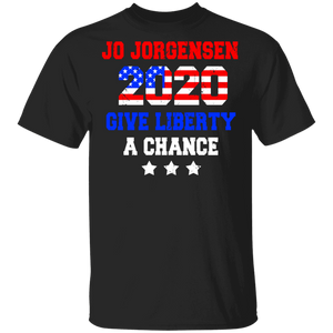 Jo Jorgensen Give Liberty A Chance Cool American Flag Political Gifts T-Shirt - Macnystore