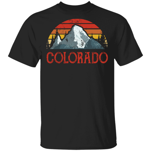 Vintage Colorado Mountains Proud American 4th Of July Independence Day Gifts T-Shirt - Macnystore