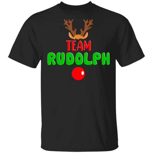 Christmas Reindeer Shirt Team Rudolph Funny Christmas Rudolph Red Nose Reindeer Squad Gifts T-Shirt - Macnystore