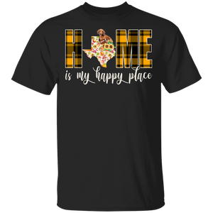 Dog Lover Shirt Home Is My Happy Place Cool Dog Football Plaid Lover Gifts T-Shirt - Macnystore