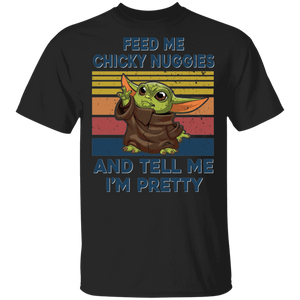 Movie Lover Shirt Vintage Retro Feed Me Chicky Nuggies And Tell Me I'm Pretty Funny Movie Lover Gifts Halloween T-Shirt - Macnystore