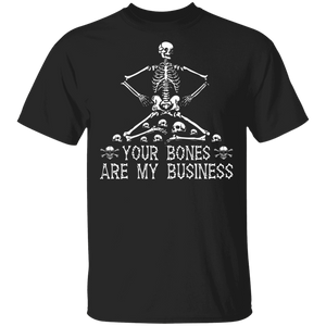 Halloween Shirt Your Bones Are My Business Cool Skeleton Gifts Halloween T-Shirt - Macnystore