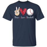 Peace Love Baseball Cute Victory Hand Emoji Heart Baseball Shirt Matching Baseball Player Lover Gifts T-Shirt - Macnystore