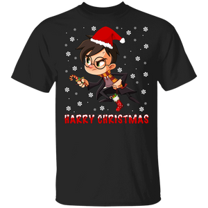 Christmas Movie Lover Shirt Harry Christmas Funny Christmas Santa Potter Movie Lover Gifts Christmas T-Shirt - Macnystore