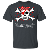 Pirate Aunt Funny Skull Crossbones Pirate Women Family Couple Valentine Gifts T-Shirt - Macnystore