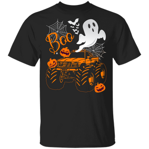 Halloween Truck Lover Shirt Boo Funny Halloween Boo Ghost Truck Driver Trucker Lover Gifts Halloween T-Shirt - Macnystore