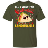 All I Want For Valentine Sandwiches T-Shirt - Macnystore