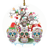 Christmas Ornament Sugar Skull On Christmas Tree Sugar Skull Santa ELF Reindeer Christmas Tree Christmas Light Decorative Hanging Ornaments Ornament Xmas - Macnystore