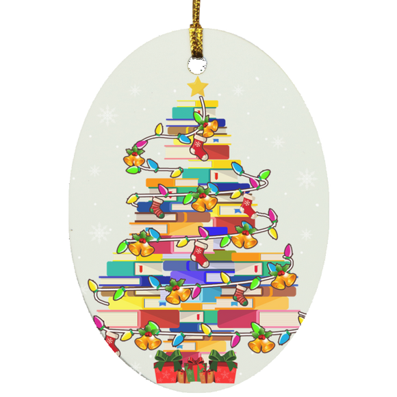 Christmas Ornament Funny Christmas Library Book Tree Cute Book Lover Librarian NEW Ornament Xmas - Macnystore