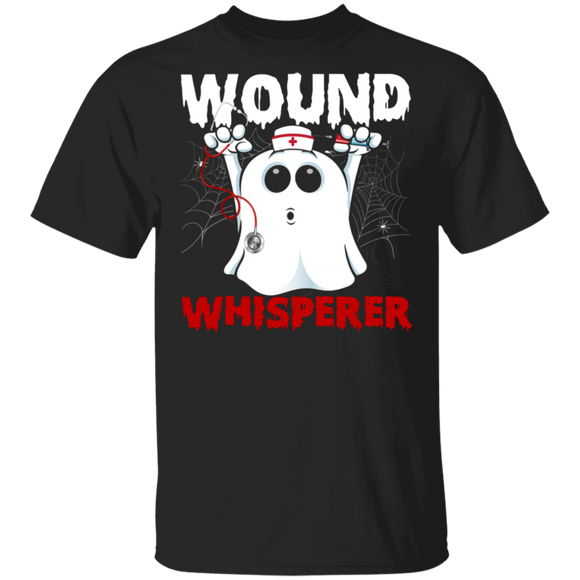 Wound Whisperer Cute Nurse Ghost Halloween Gifts T-Shirt - Macnystore