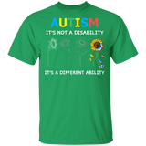Autism It's Not A Disability It's A Different Ability Sunflower Shirt - Macnystore