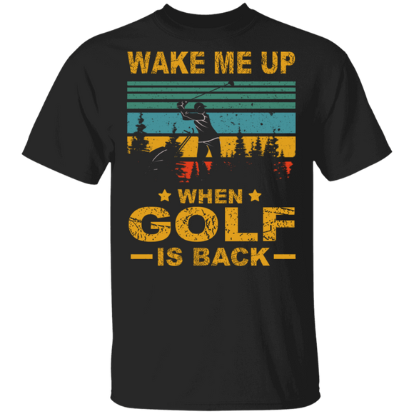 Vintage Square Wake Me Up When Golf Is Back Funny Golf Shirt Matching Golf Player Lover Gifts T-Shirt - Macnystore