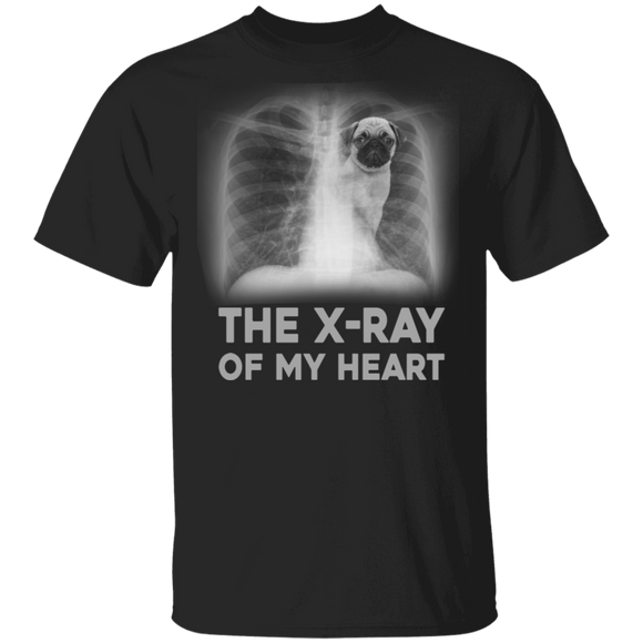 The X-Ray Of My Heart Cool Pug On Ribs Bones Matching Pug Dog Lover Owner Gifts T-Shirt - Macnystore