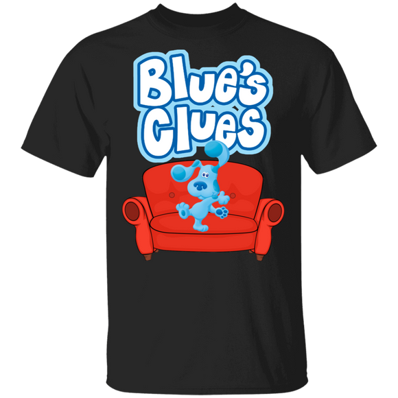 Blue's Clues On Red Sofa Animated Blue's Clues Cartoon Character Dog Lover Gifts T-Shirt - Macnystore