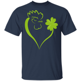 Dabbing Shamrock Chicken Heart St Patrick's Day Irish Gifts T-Shirt - Macnystore