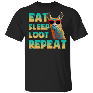 Eat Sleep Loot Repeat Llama Funny Llama Lover T-Shirt - Macnystore