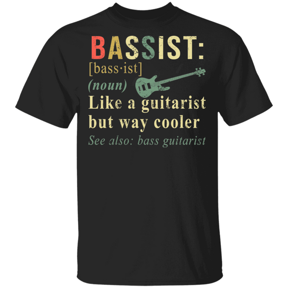 Vintage Bassist Definition Gift For Bass Guitar Player Guitarist Gift Shirt - Macnystore