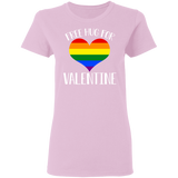 Free Hug For Valentine Cute Gay Pride LGBTQ Matching Shirts For Couples Boys Girl Women Personalized Valentine Gifts Ladies T-Shirt - Macnystore