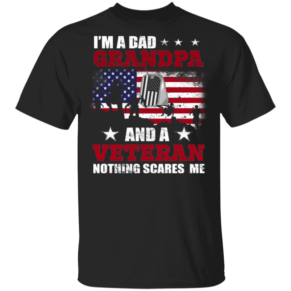 I'm A Dad Grandpa And A Veteran American Flag Shirt Matching USA Army Veteran Father's Day Gifts T-Shirt - Macnystore