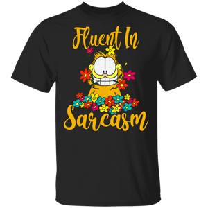 Fluent In Sarcasm Funny Flowers Kitten Cat Lover Gifts T-Shirt - Macnystore