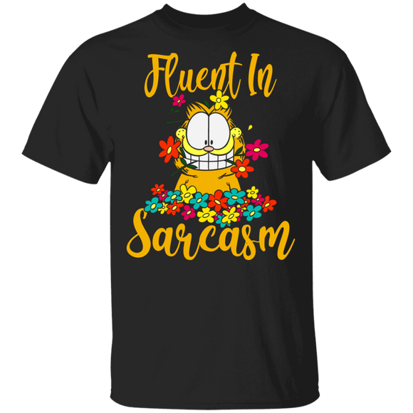 Fluent In Sarcasm Funny Flowers Kitten Cat Lover Gifts T-Shirt - Macnystore