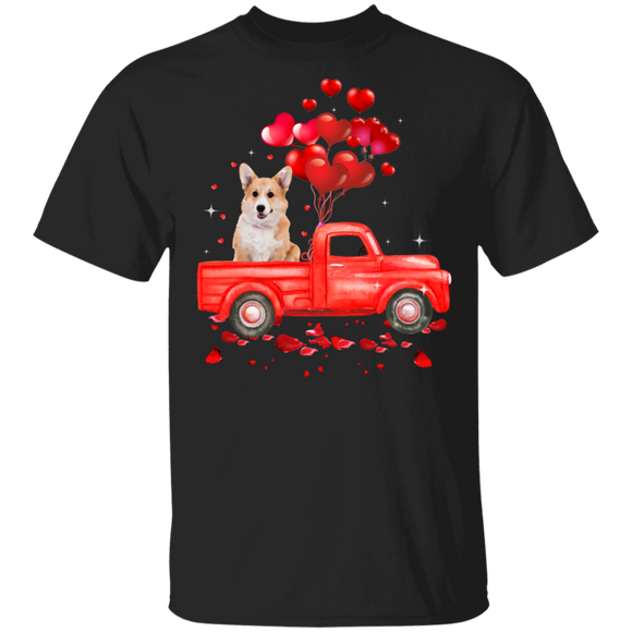 Corgi Riding Truck Corgi Dog Pet Lover Matching Shirts For Couples Boys Girl Women Personalized Valentine Gifts T-Shirt - Macnystore