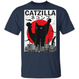 Vintage Catzilla Japanese Sunset Angry Cat Kitten Lover T-Shirt - Macnystore