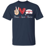 Peace Love Nurse Cute Nurse Hat Stethoscope Shirt Matching Nurse Doctor Medical Gifts T-Shirt - Macnystore