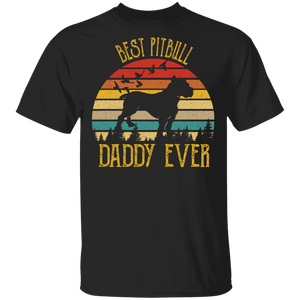 Retro Vintage Best Pitbull Daddy Ever Dog Lover T-Shirt - Macnystore