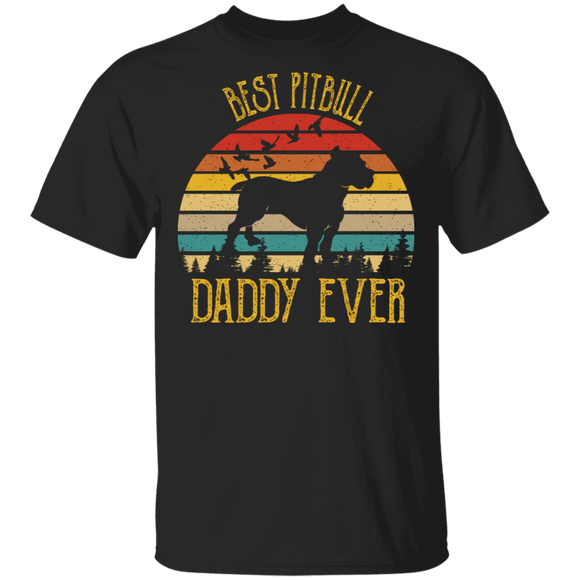 Retro Vintage Best Pitbull Daddy Ever Dog Lover T-Shirt - Macnystore
