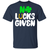 No Lucks Given Funny Shamrock St Patrick's Day Irish Gifts T-Shirt - Macnystore
