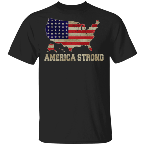 American Flag Patriotics Shirt America Strong Proud American Flag Patriotics Gifts T-Shirt - Macnystore