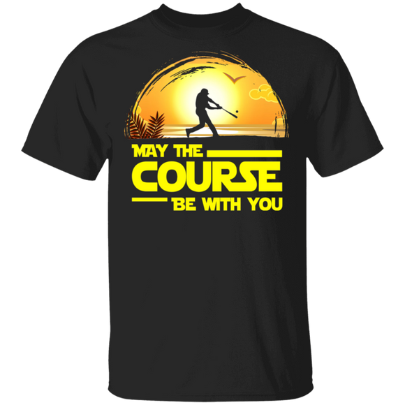 May The Course Be With You Silhouette Baseball Player Lover Gifts T-Shirt - Macnystore