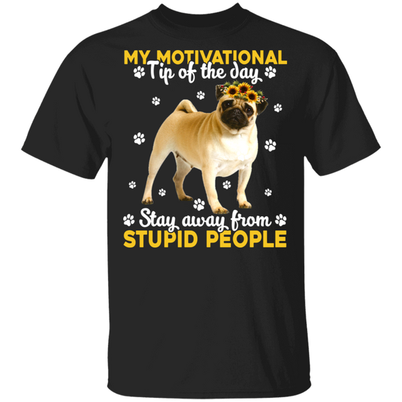 Funny Motivational Tip Stay Away From Stupid People Floral Dog T-Shirt - Macnystore