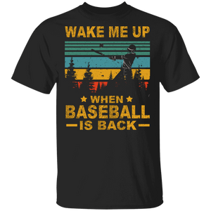 Vintage Square Wake Me Up When Baseball Is Back Funny Baseball Shirt Matching Baseball Player Lover Gifts T-Shirt - Macnystore