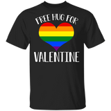 Free Hug For Valentine Cute Gay Pride LGBTQ Matching Shirts For Couples Boys Girl Women Personalized Valentine Gifts T-Shirt - Macnystore
