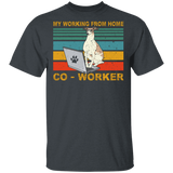 Vintage Retro My Working From Home Co-Worker Funny Whippet Beside Laptop Shirt Matching Whippet Dog Lover Owner Gifts T-Shirt - Macnystore