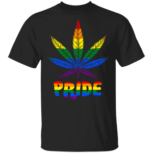 Pride LGBT Weed Cannabis Proud LGBT Flag Gay Lesbian Gifts T-Shirt - Macnystore