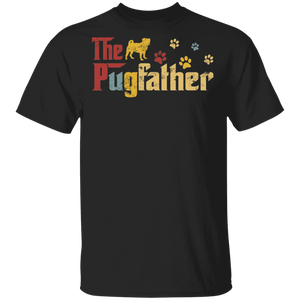 Vintage The Pugfather Shirt Matching Family Pug Dog Lover Fans Father's Day Gifts T-Shirt - Macnystore