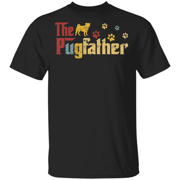Vintage The Pugfather Shirt Matching Family Pug Dog Lover Fans Father's Day Gifts T-Shirt - Macnystore