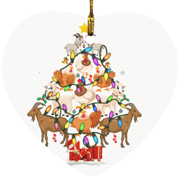 Decorative Hanging Ornaments Chicken And goat Christmas Tree Xmas Light SUBORNH Heart Ornament - Macnystore