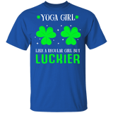 Yoga Girl Like A Regular Girl But Luckier Shamrock Women St Patrick's Day Irish Gifts T-Shirt - Macnystore