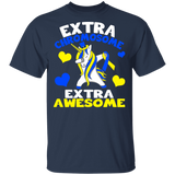 Extra Chromosome Extra Awesome Down Syndrome Awareness Unicorn Lover Cute Down Syndrome Patient Three #21 Chromosomes Kids Mom Dad Gifts T-Shirt - Macnystore