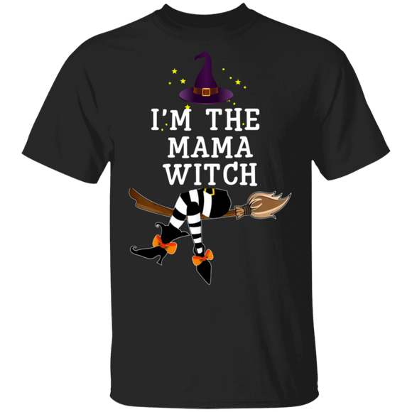 Im The Mama Witch Broom Hat Halloween T-Shirt - Macnystore