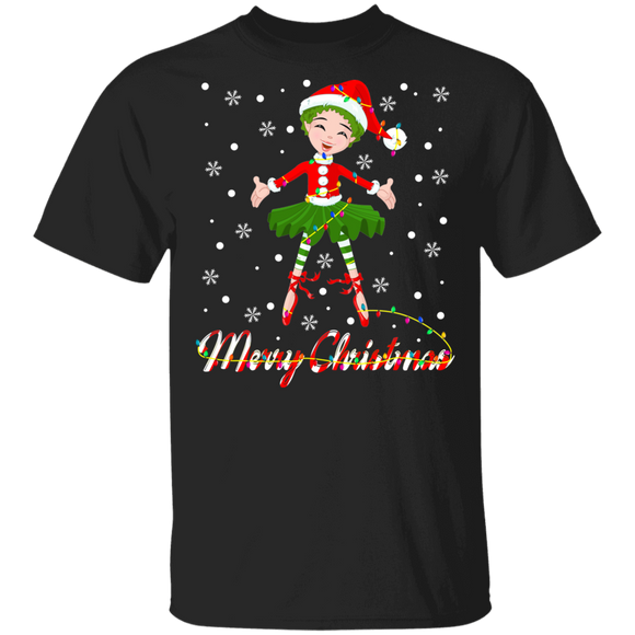 Christmas Dancer Shirt Merry Christmas Cute Christmas Elf Ballet Dance Dancer Lover Gifts T-Shirt - Macnystore