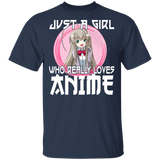 Just A Girl Who Lives Anime Funny Otaku Anime Lover T-Shirt - Macnystore