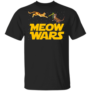 Cat Movie Lover Shirt Meow Wars Funny Cats Fighting Cat Movie Lover Gifts T-Shirt - Macnystore